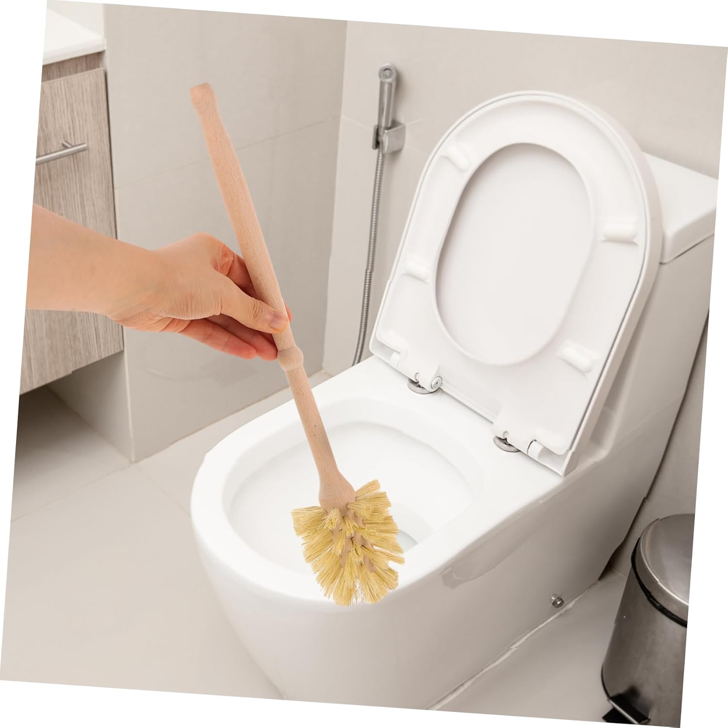 1set Handle Toilet Brush with Base Soft Bristles for Cleaning for Bathroom and Home Use Versatile for Sinks and Bathtubs