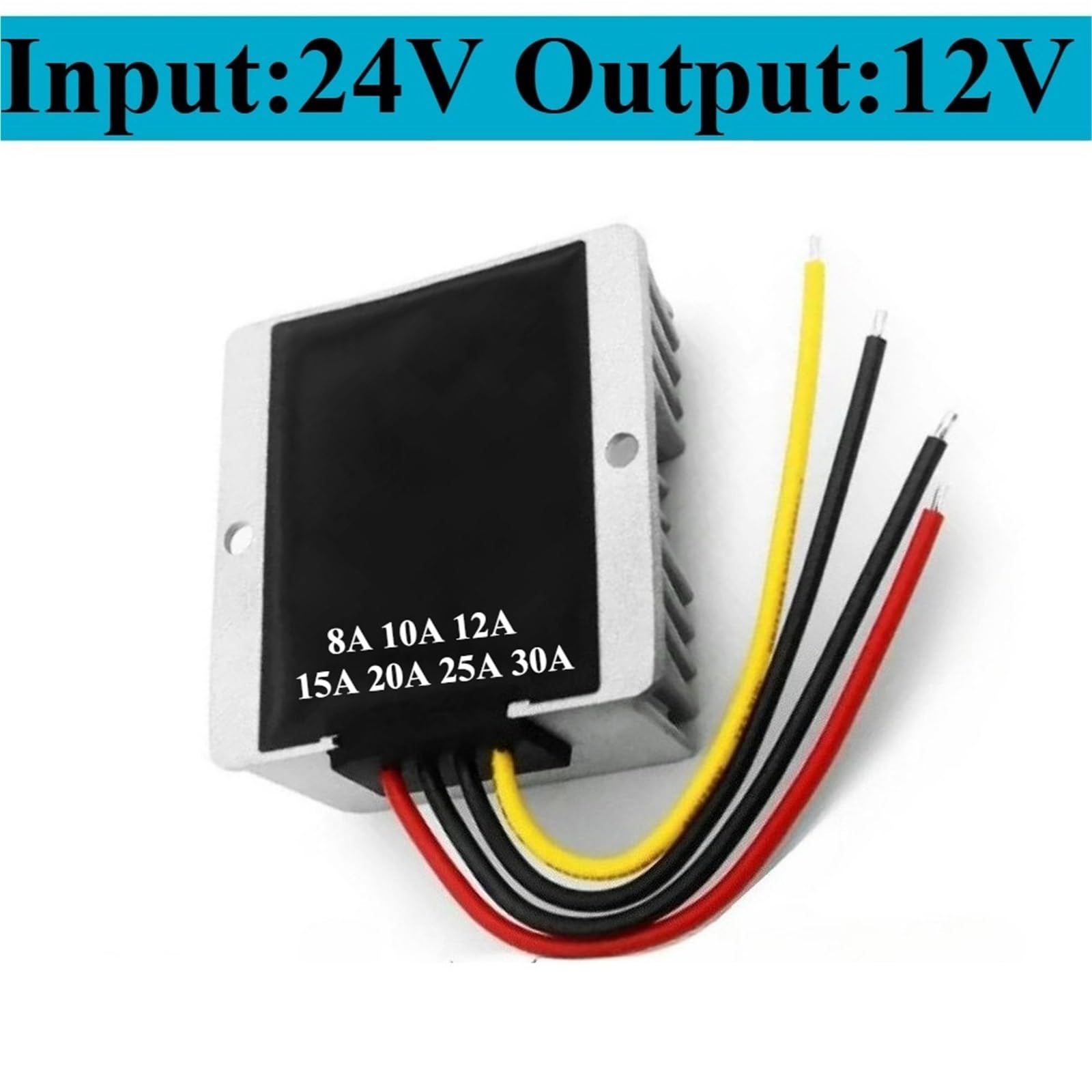 24v to 12v 8A 10A 12A 15A 20A 25A 30A DC DC Converter Stabilizer Regulator Step Down Module for Car Power Supply(24V to 12V 12A)