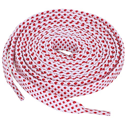 Lacets plats creux à pois blanc rouge 140 cm pour chaussures de sport