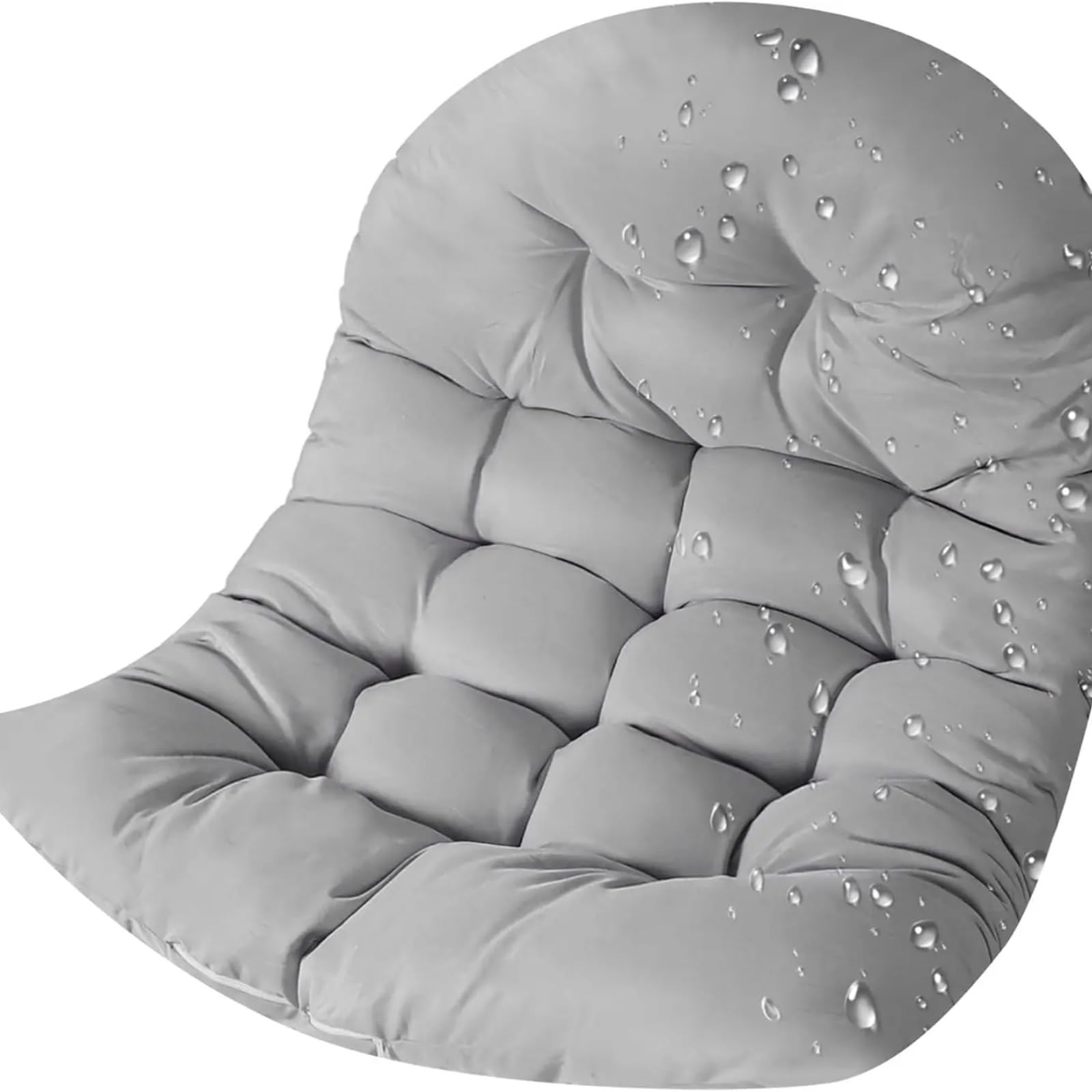 RRYPBOVG Hanging Chair Cushion Thicken Egg Chair Cushion Replacement, Outdoor Hammock Swing Cushions, Hanging Wicker Basket Seat Pad(Light Grey)