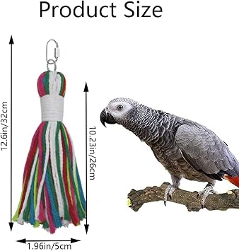 ASOCEA Extra Large Bird Cage Seed Catcher Guard with Pet Bird Parrot Colorful Cotton Rope Universal Birdcage Cover Nylon Mesh Net for Parrot Parakeet Macaw Lovebird African Grey - White