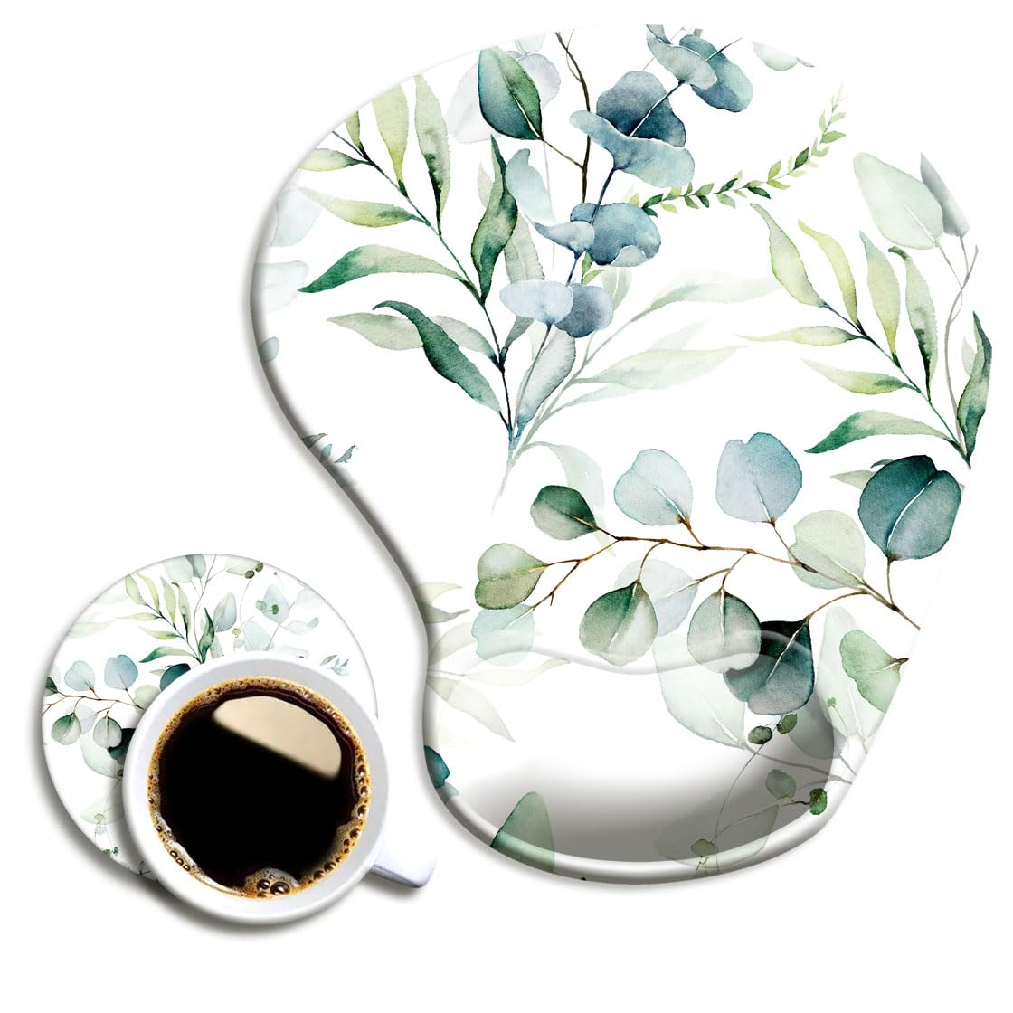 DOOKE Ergonomic Mouse Pad with Wrist Support and Coaster,Mouse Pads with Non-Slip PU Base for Home Office Working Studying Easy Typing & Pain Relief