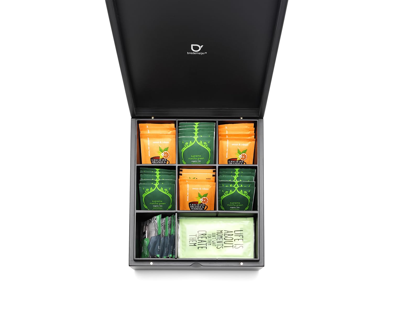 Boîte à Sachets De Thé Bredemeijer Noire 9 Compartiments - Rangement Bois Bambou