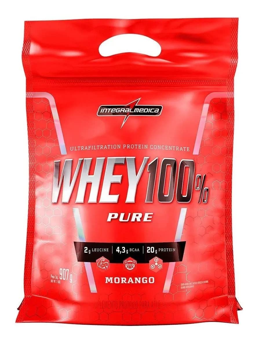 Whey Protein 100% Pure 907g (todos Os Sabores) (Morango)