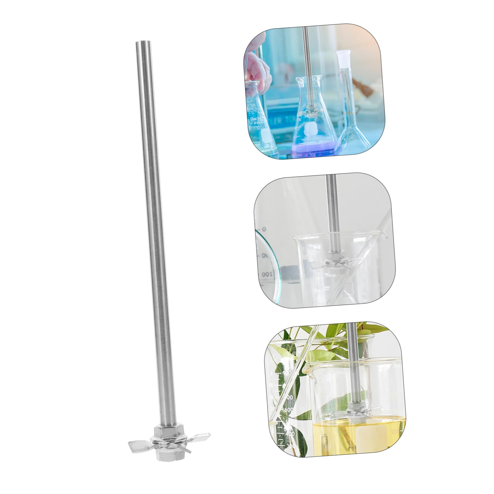 OSOLADY 2 Sets Stirring Blade for Lab Stainless Steel Stir Rod Stirrer Mixer Chemistry Stir Rod Stirring Tool