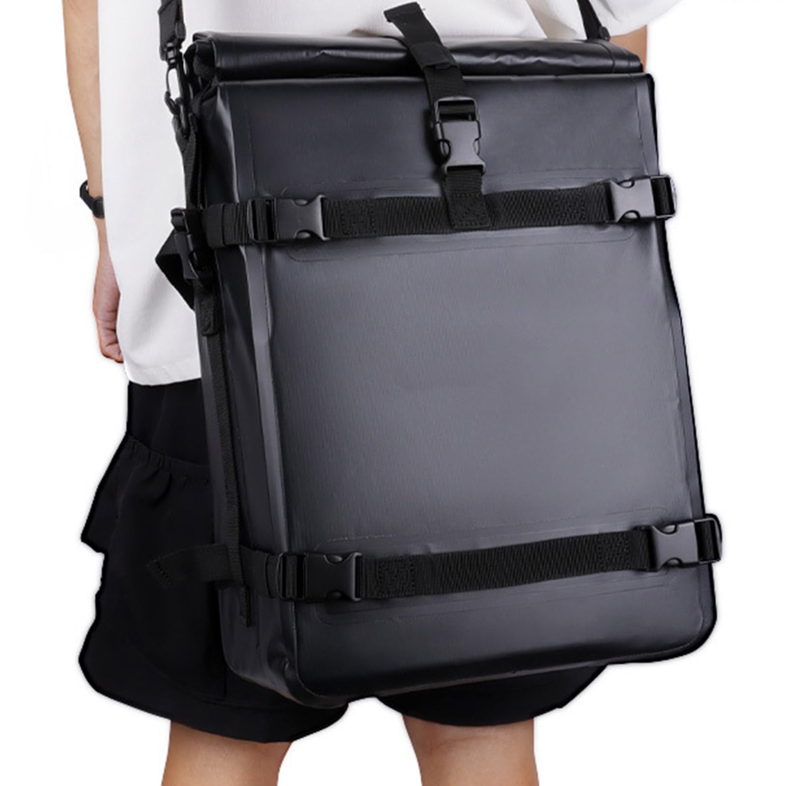 Borsa da manubrio in tessuto resistente Attacca rapidamente la borsa per borse laterali per biciclette capacità per spostamenti quotidiani e ciclismo notturno