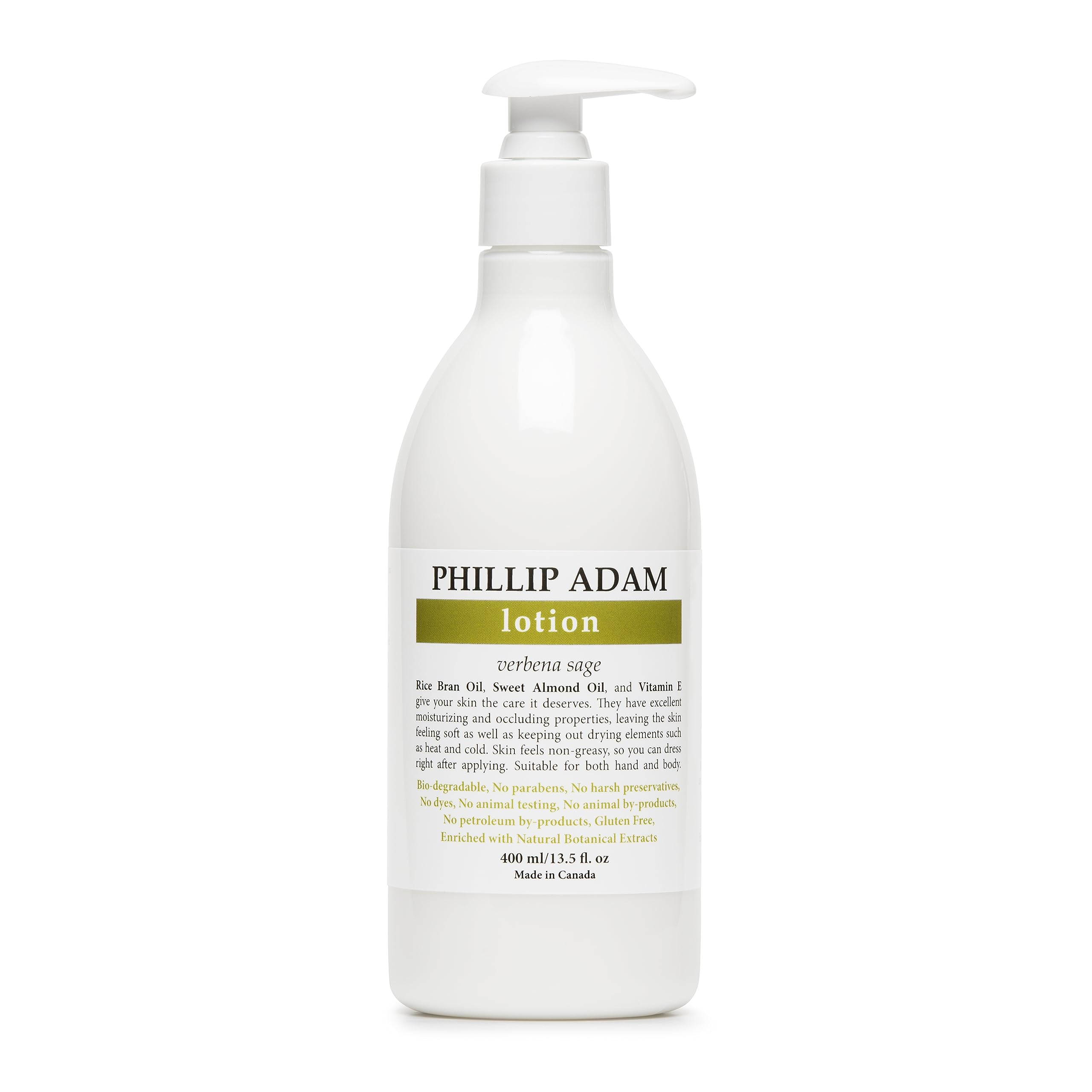 Phillip Adam Verbena Sage Hand and Body Lotion for All Skin Types - Nourishing and Moisturizing - All Natural Based Ingredients - 13.5 Fl Oz