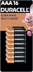 Duracell Pilha Alcalina AAA Palito Com 16 unidades