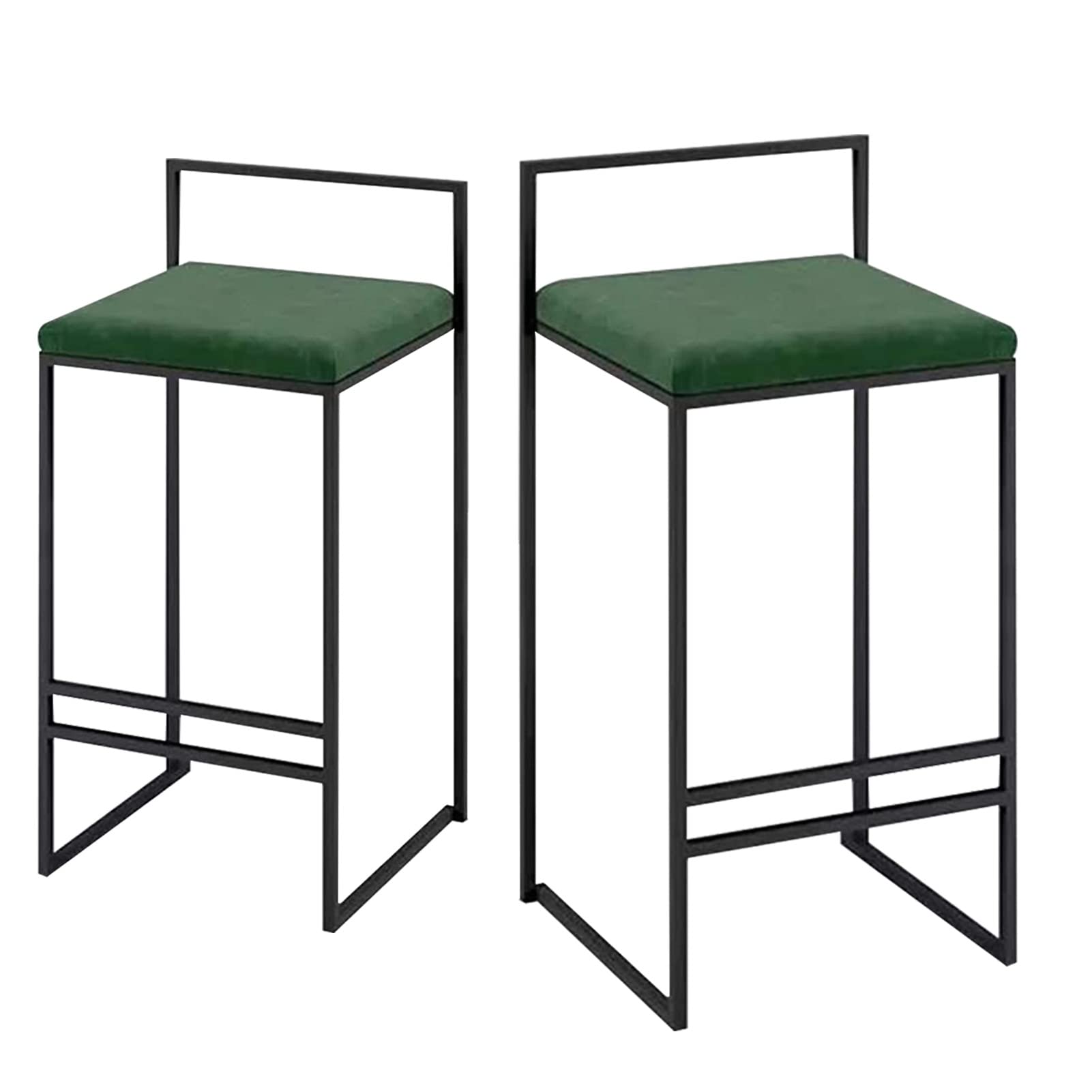 Tabouret de bar lot de 2 en velours avec dossier pour îlot de cuisine et salle à manger élégante