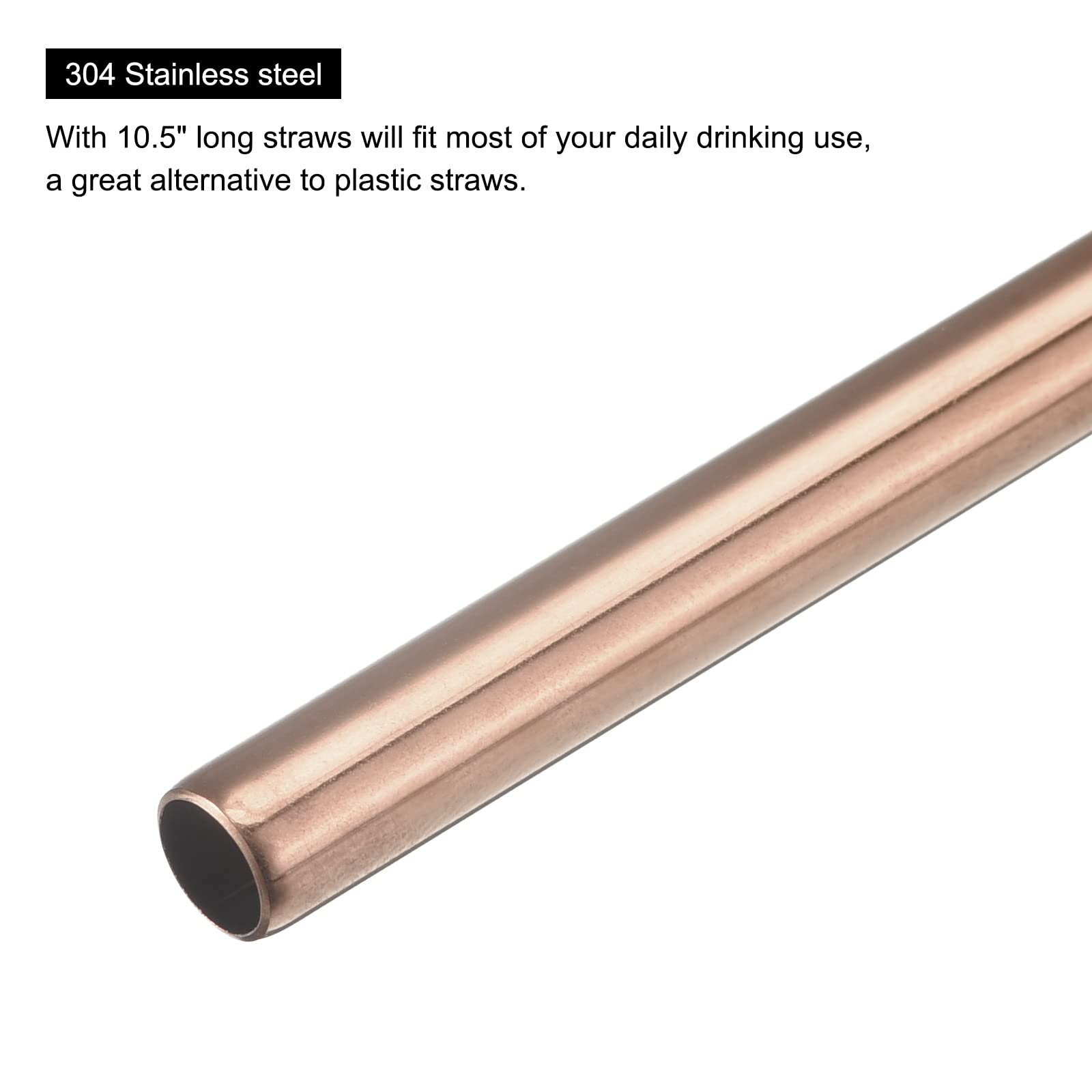 Pajitas De Metal QUARKZMAN (4 Uds) - Acero Inoxidable 304, 8.5" Largo, Rectas, Para Boba, Batidos, Bebidas