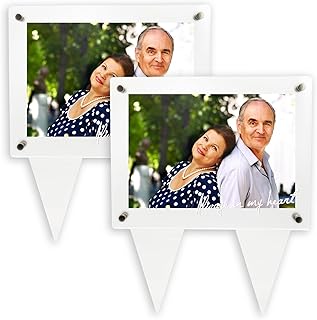 5x7 Waterproof Picture Frame for Grave Always in My Heart 2pcs Vertical Acrylic Outdoor