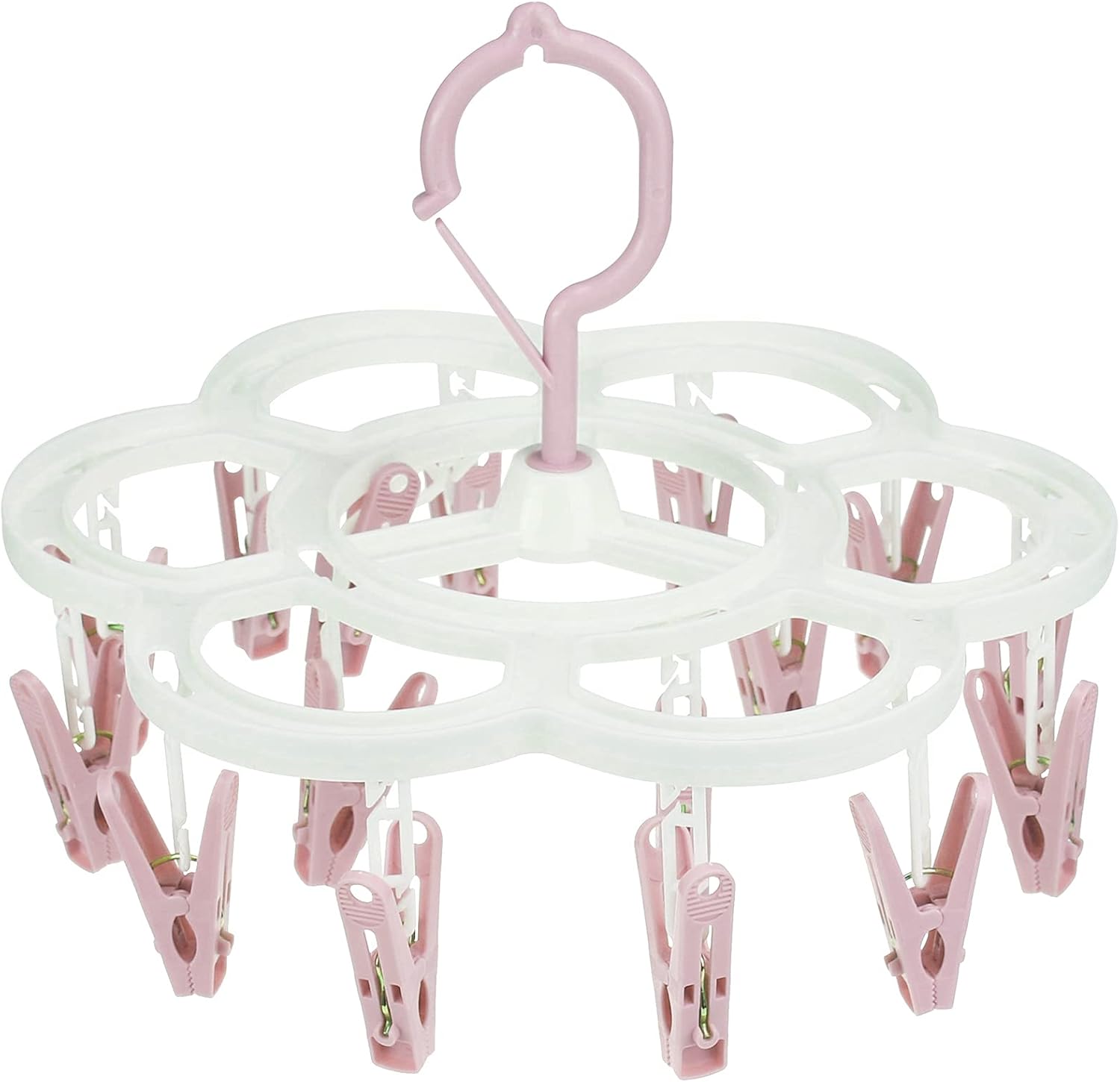 Clothespin Rack Laundry Drying Rack,Clothes Hangers with 16