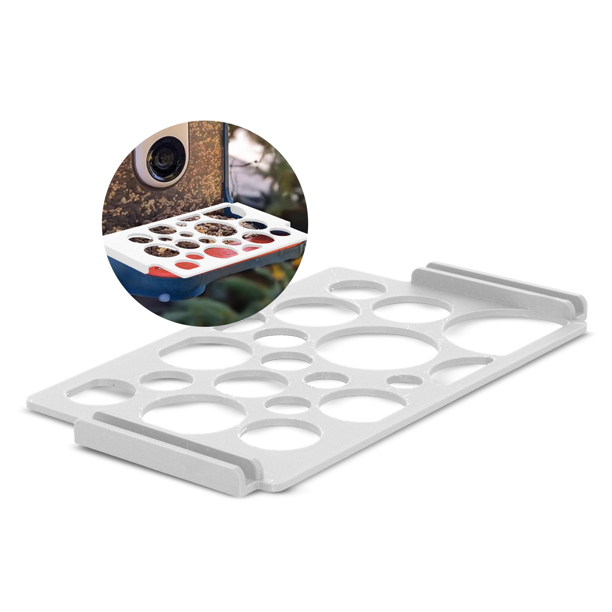 SplashNColor Anti Spill Tray Compatible with BirdBuddy – Outdoor Bird Perch for Feeding Multiple Birds - Bird Buddy Accessories - Durable,