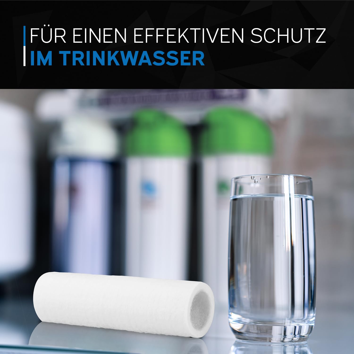 Ersatzfilterkerze Grünbeck GENO 80µm Größe 1 ohne Schutzglocke 2er Pack 103075, inklusive kör4u Mikrofasertuch grün