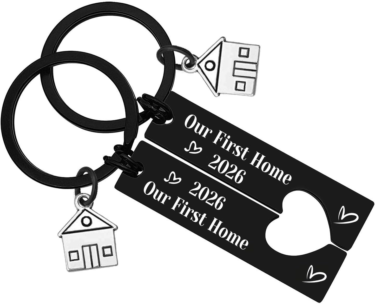 Our First Home 2026 Keychain Set Housewarming Gift New Home Gift for Couple Friends Family First Homes Keyring New Homeowner Present for Women Men Her Him Coworker Moving in Realtor Closing Gifts