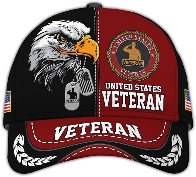 Veteran Baseball Cap – Military Veteran Hats, Patriotic Ball Cap, Adjustable Tactical Cap, Gift for Veterans Day, Bold Eagle