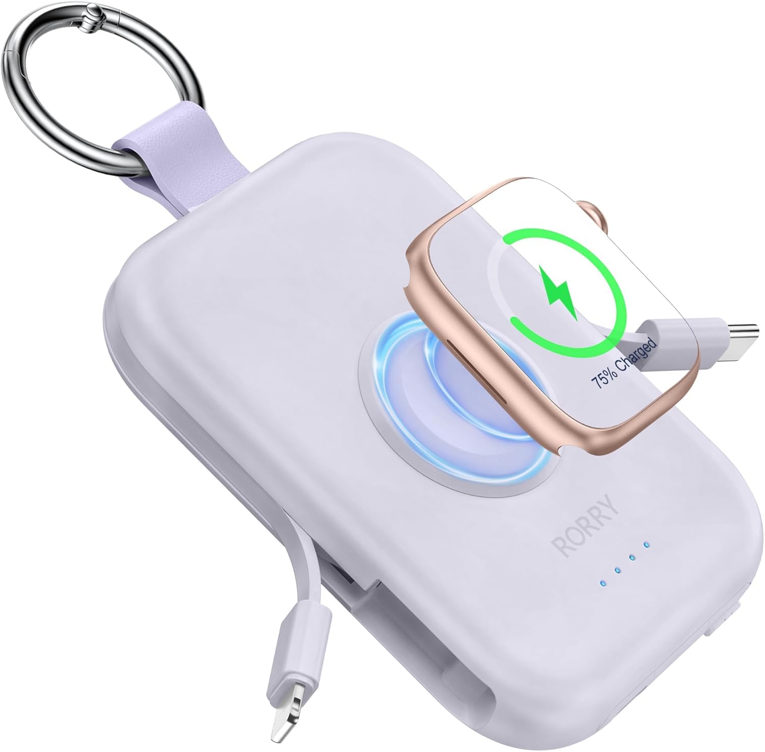 「CIOパープル バッテリー 充電器 ケーブル」 アップルウォッチ充電器 Amazon | 【新色登場】RORRY apple watch 充電器 モバイルバッテリー