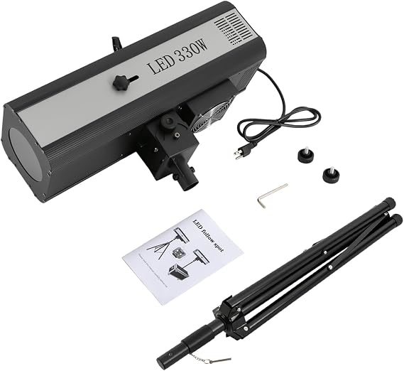 330W Stage Spotlight,Follow Spot Light with Tripod Bracket,Spotlight Lamp Manual Control Stage LedLight,Stand Party DJ Disco Light Beam for Wedding Birthdays Christmas Party