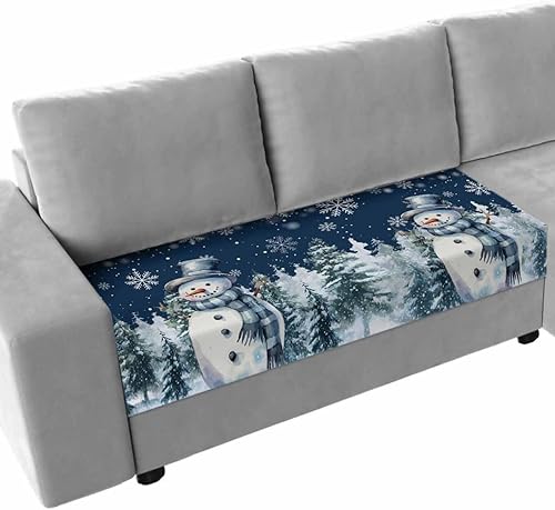 Miniatura 50 de Fundas de cojín para sofá de Feliz Navidad, funda elástica para sofá con parte inferior elástica, fundas de sofá con diseño de muñeco de nieve
