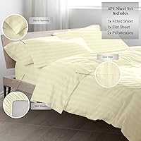 Vista 10 de Pizuna Sábanas de algodón de fibra larga de 300 hilos, sábanas de satén suave con bolsillo profundo de 15 pulgadas