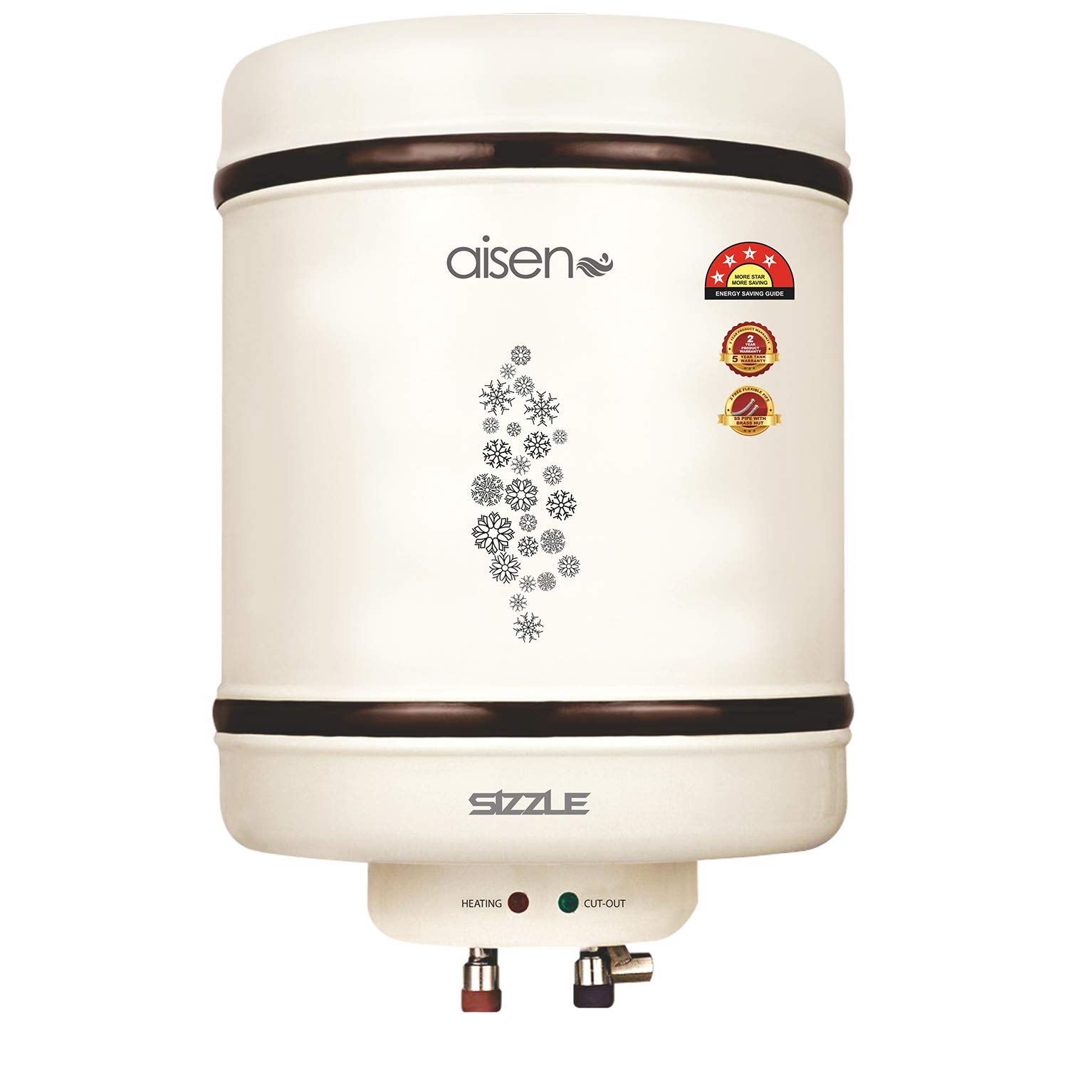 Buy AISEN Sizzle 2000 watt Vertical Water Heater/Geyser (Antic White) -25 L  Online at Low Prices in India - Amazon.in