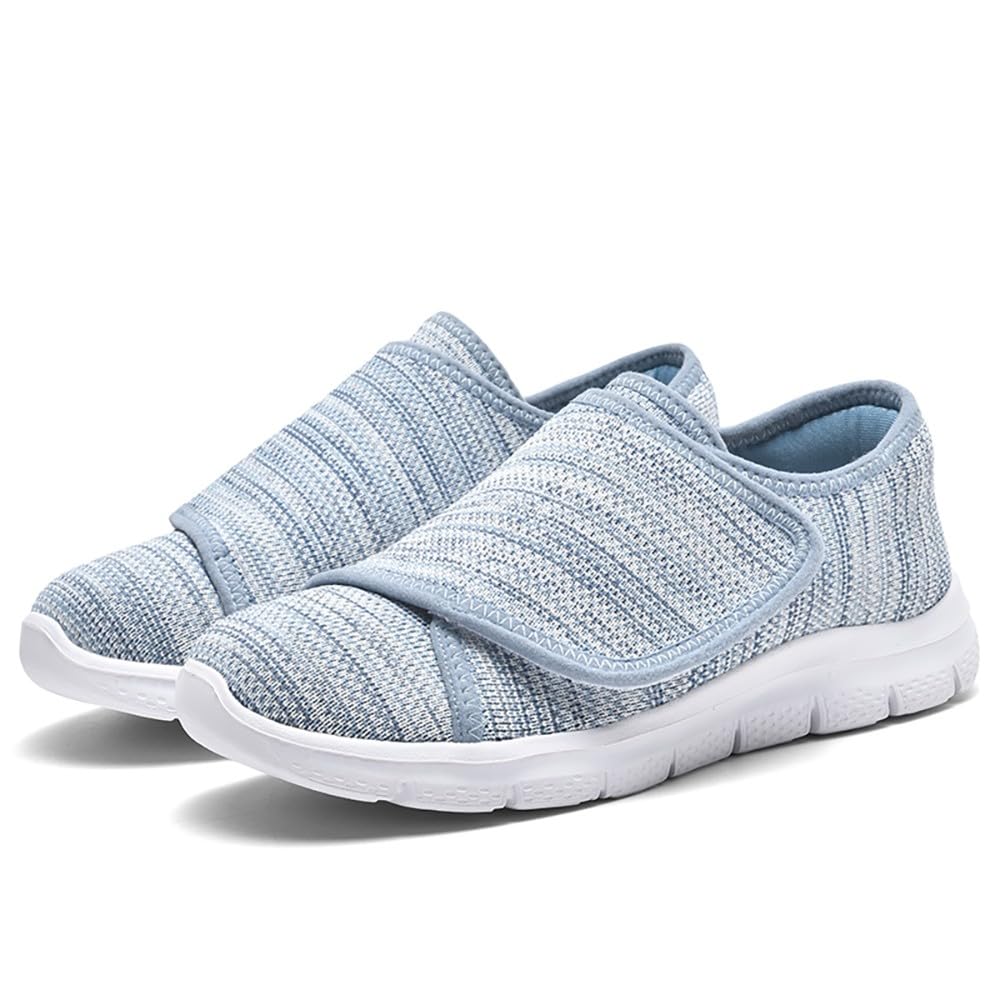Zapatos Diabéticos para Mujer Extra Anchas Sandalias de rehabilitación Zapatillas para Caminar Ajustables Antideslizantes Respirable Ortopédico Aliviar el Dolor de Pies