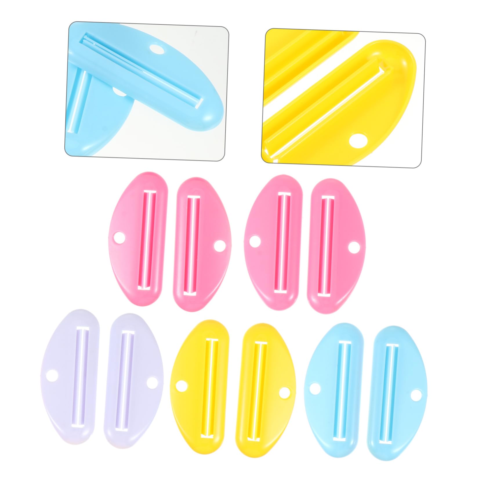 FRCOLOR 10pcs Plastic Squeeze Toothpaste Tooth Pastetooth Squeeze Toothpaste Squeezer Tool Toothpaste Dispenser Squeezer Tube Squeezer Tool Toothpaste Roller Household Makeup Set Abs