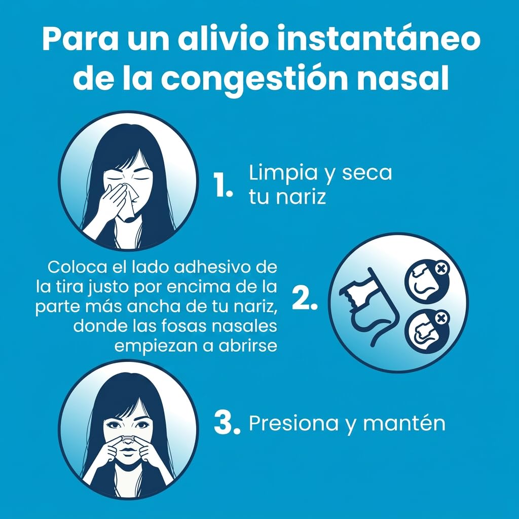 Breathe Right Clásicas - 30 Tiras Nasales/Alivio de la congestión nasal/Ayuda a reducir los ronquidos/Tiras nasales para respirar mejor/Sin Medicamentos (Grande)