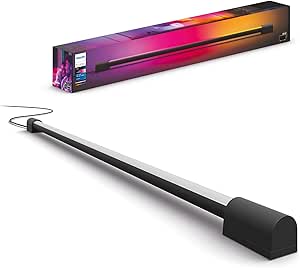 Philips Hue Compact Smart Light Tube, Black - White and Color Ambiance LED Color-Changing Light - 1 Pack - Sync with TV, Music, and Gaming - Requires Bridge and Sync Box - Control with App or Voice