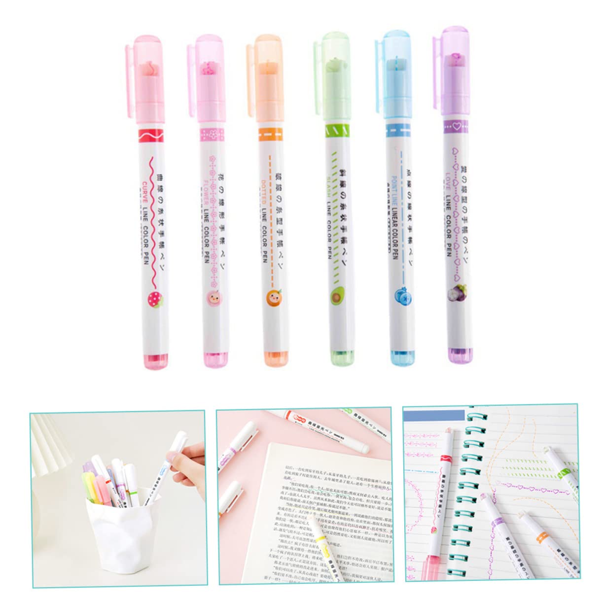 STOBOK 12piezas Marcadores De Tinta Rápida Para Dibujo y Subrayado Rotuladores Fluorescentes Para y Planificación Escolar