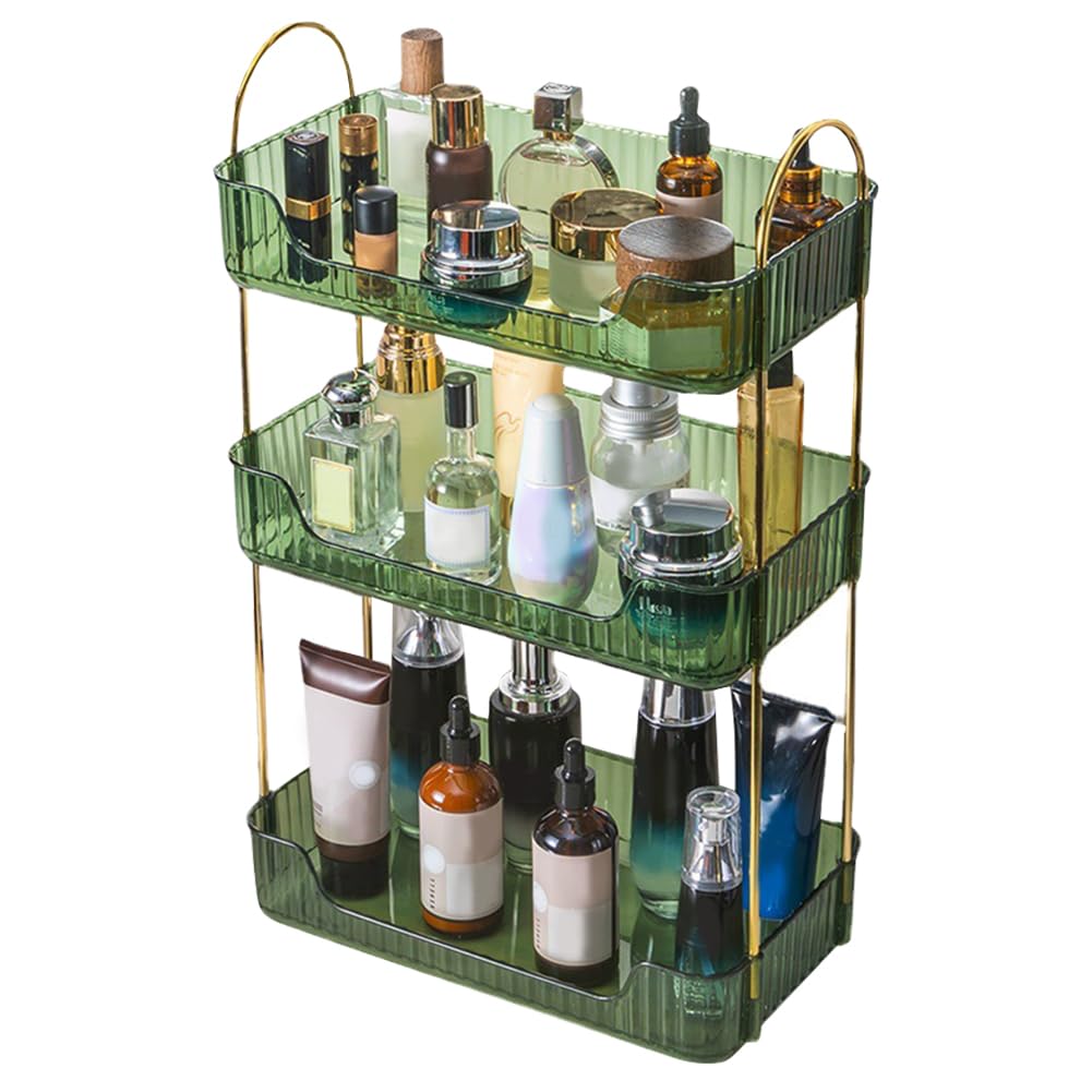 Estante de Almacenamiento de Cosméticos de 3 Capas Organizadores de Tocador Cosméticos de Gran Capacidad Multifuncional para Cosméticos Perfumes Joyería