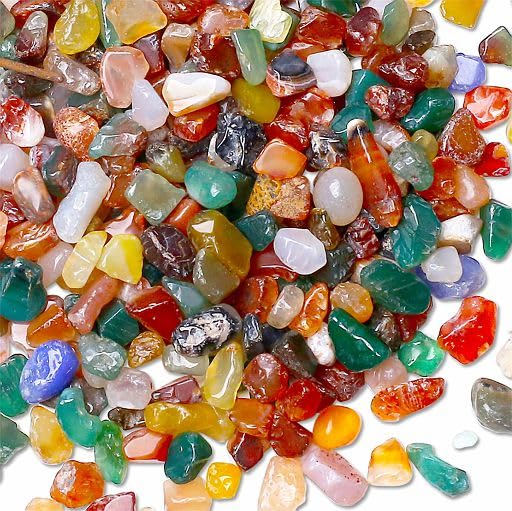 Image of YATOJUZI Colorful Agate 1LB Aquarium Gravel Rocks Mix-color Bulk Wholesale Tumbled Crystals Stone Chips Crushed Reiki Energy Balancing Gemstones For Planter Vase Filler Fountain Fish Tank Potted Decor