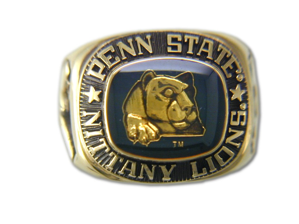 Penn State University Men's Large Classic Ring, Size 11 ½ Goldplated