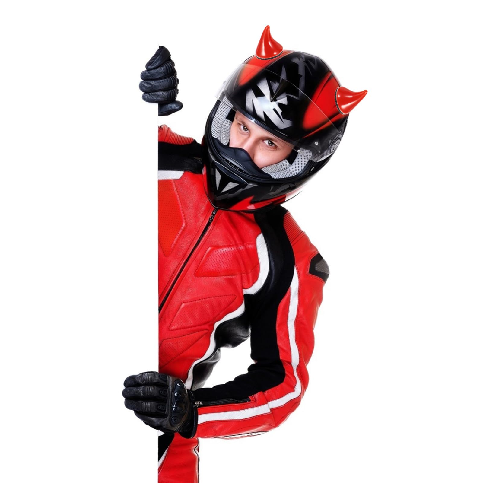 VINTORKY 8Pcs Devil Horns Accessories Durable Cartoon Demon Horns Decors for Creative Car Helmets Easy Install Remove Lightweight