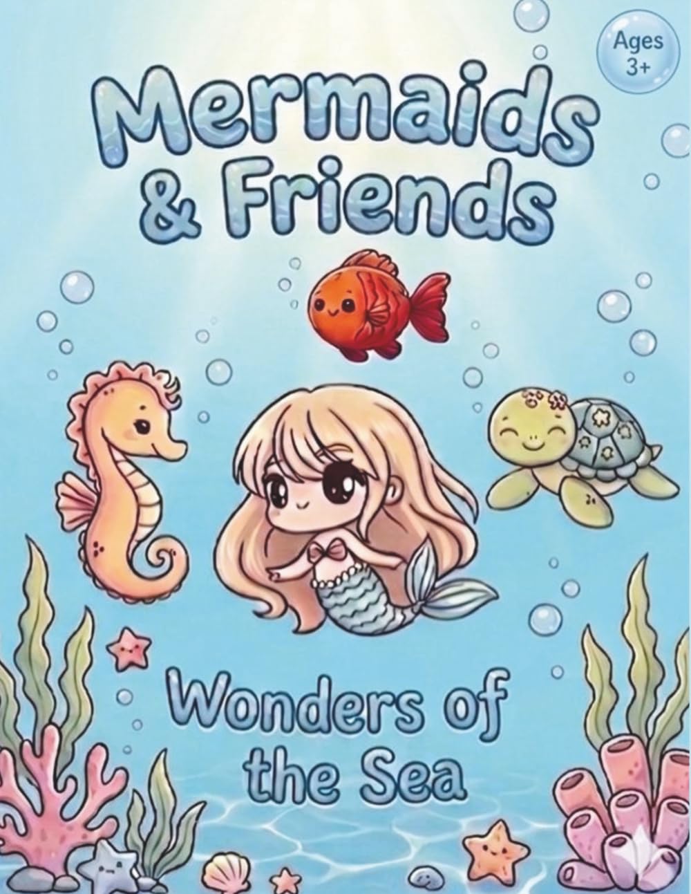 Mermaids & Friends: Wonders of the Sea: An Adorable Underwater Coloring Book for Kids Ages 3+, Featuring 50+ Easy-to-Color Designs of Mermaids, Sea Animals and Ocean Life.