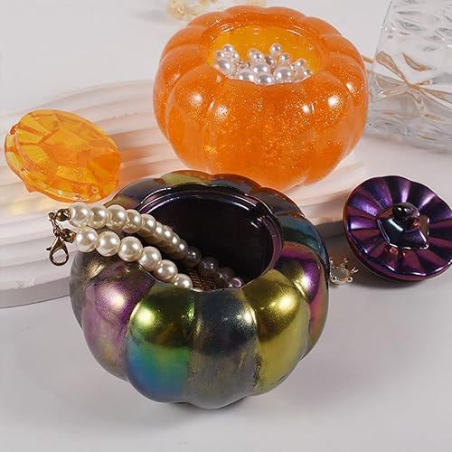 Miniatura 3 de Molde de resina para tarro de Halloween, moldes de resina de silicona para tarros de calabaza con tapa, moldes de silicona para resina epoxi, moldes