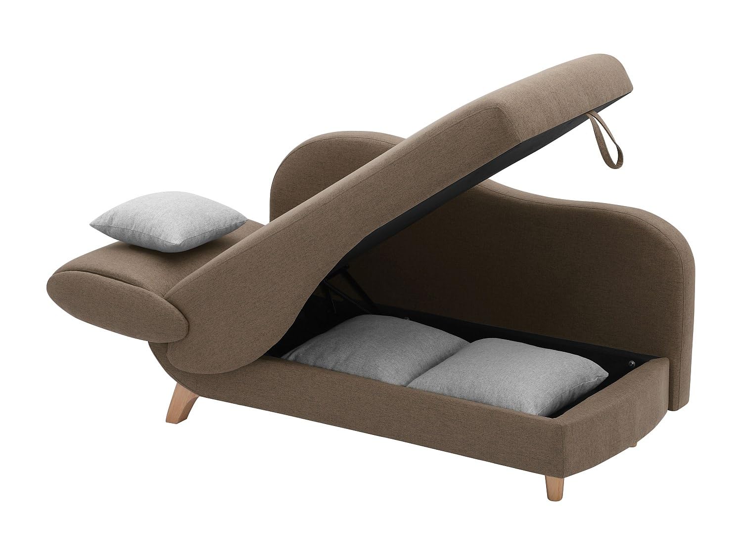 Vente-unique Recamiere mit Schlaffunktion & Stauraum - Ecke Links - Stoff - Braun - Penelope