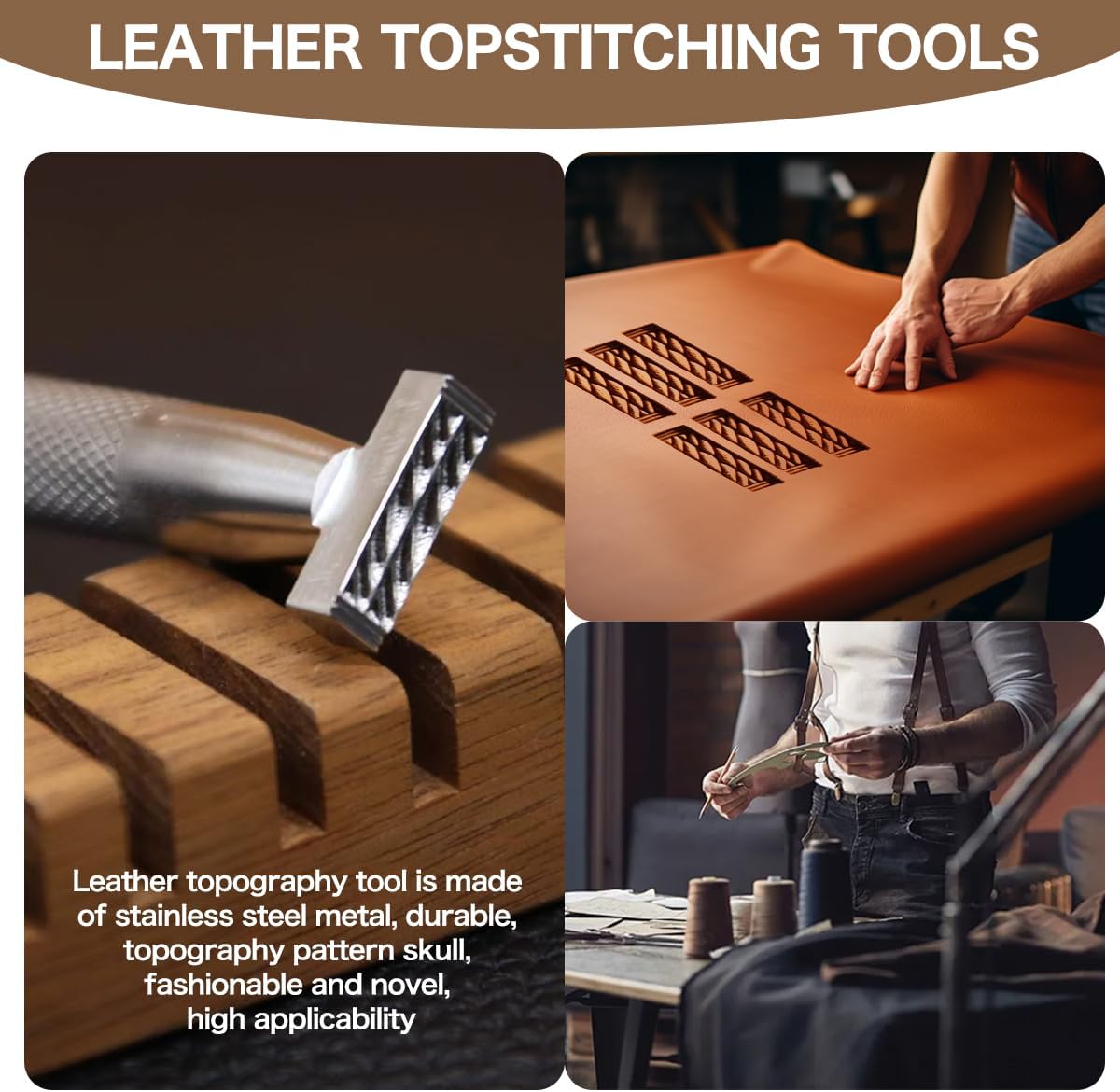 Leather Craft Stamping Tool，Stamps Stamping Carving Punches Tools with 304 Stainless Steel #SW316
