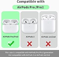 Vista 382 de Funda para AirPods Pro con kit de limpieza, funda de silicona suave para Apple AirPod Pro de 1ª/2ª generación, accesorios de funda AirPods Pro/Pro 2
