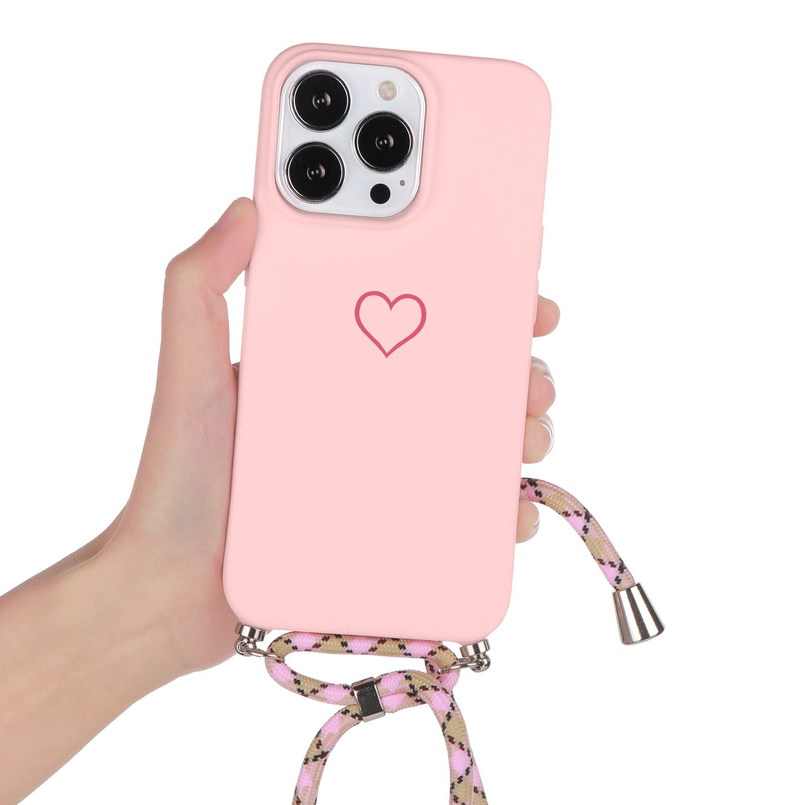 ZhuoFan Custodia Con Cordino Per IPhone 14 Pro – Trasparente Con Fiori, Antiurto E Hands-Free