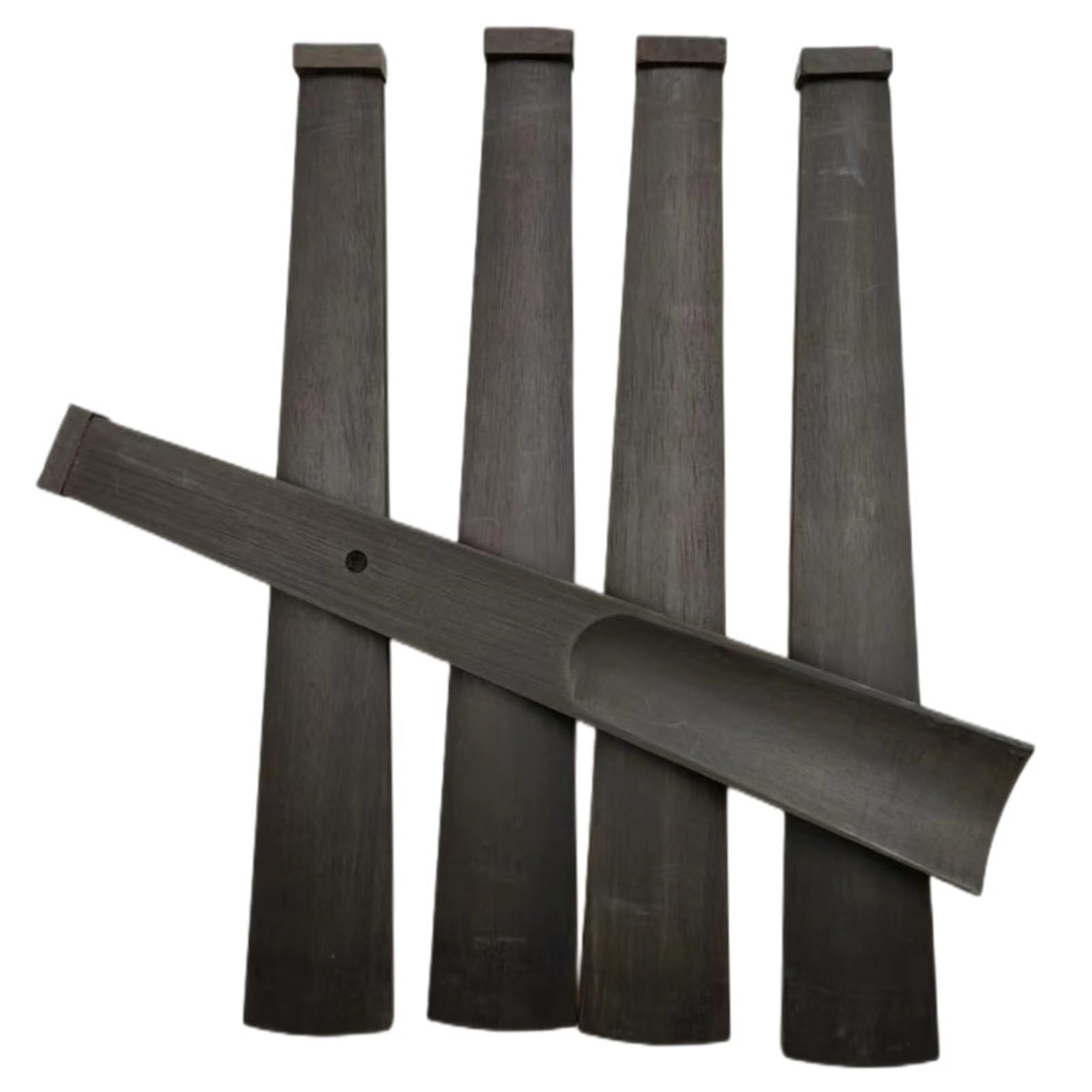 5pcs Violin Fingerboard Fretboard With Nut Ebony Wood 4/4 3/4 1/2(1-2)