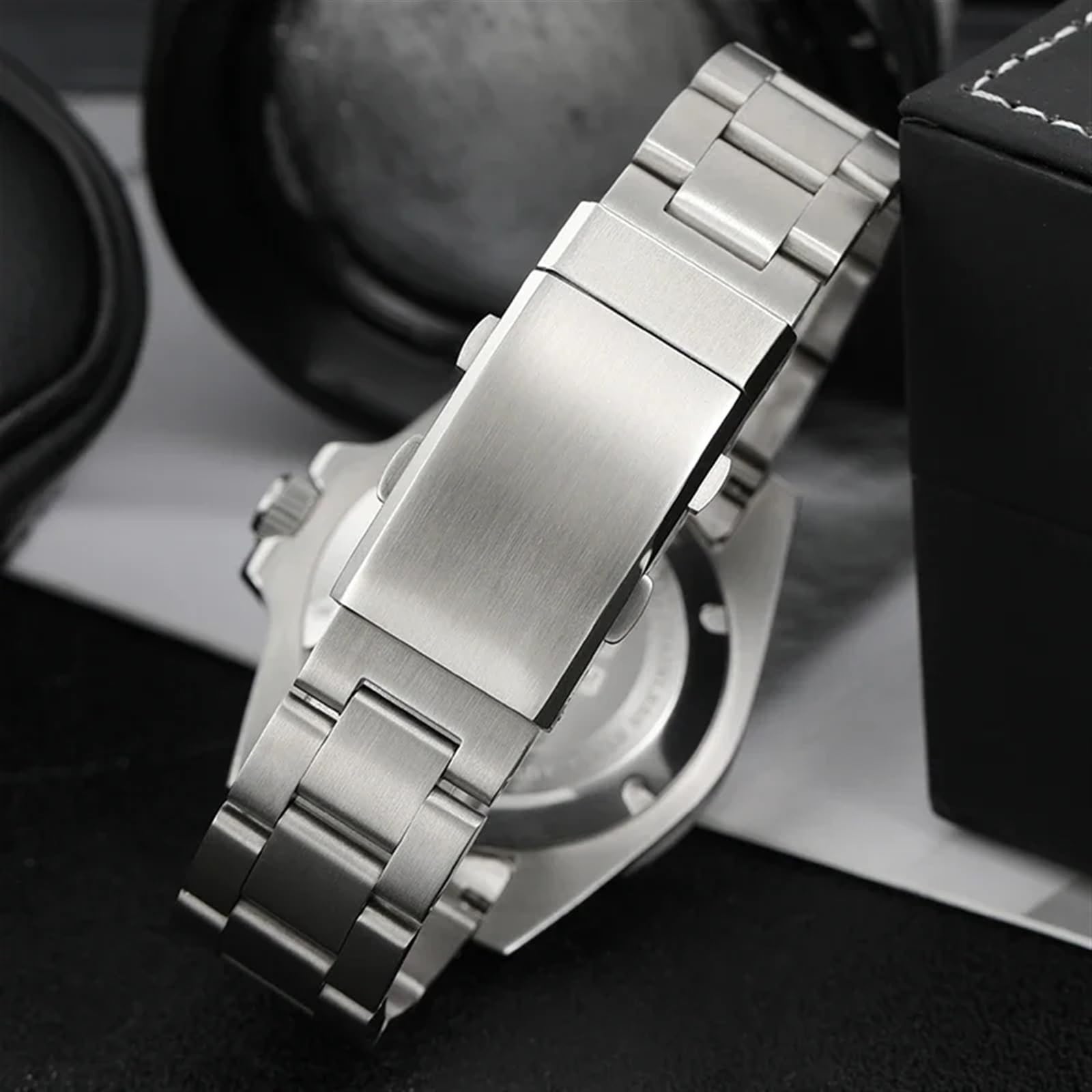 Boucle de montre en acier inoxydable 316L, solide, pliable, brossée, de sécurité, Double poussée, extensible, réglable, 18mm, 20mm