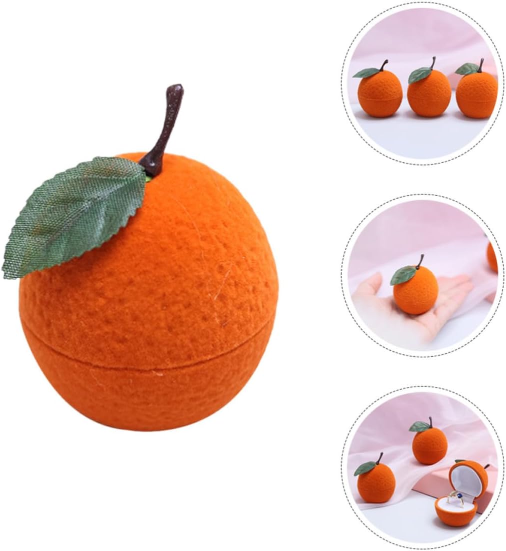 Orange Shape Proposal Ring Box Jewelry Display Case for Studs image 4