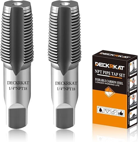 Miniatura 14 de Juego de machos de roscar NPT de 6 piezas, juego de machos de roscar NPT de acero al carbono de precisión para roscas limpias y precisas, 1", 3/4