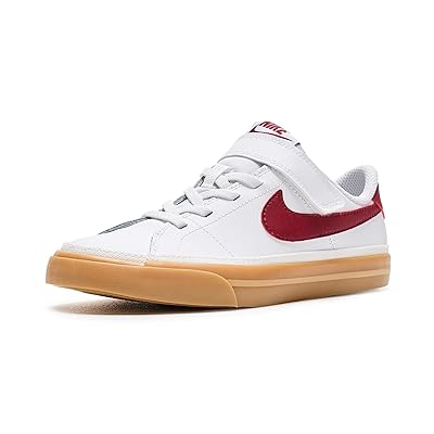 Nike Kids Court Legacy (Little Kid) Kids Shoes White/Team Red/Gum Yellow