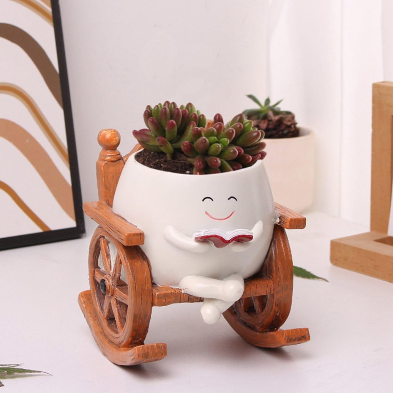 Cozy Story Chair Resin Planter for Succulents & Mini Plants-image-29