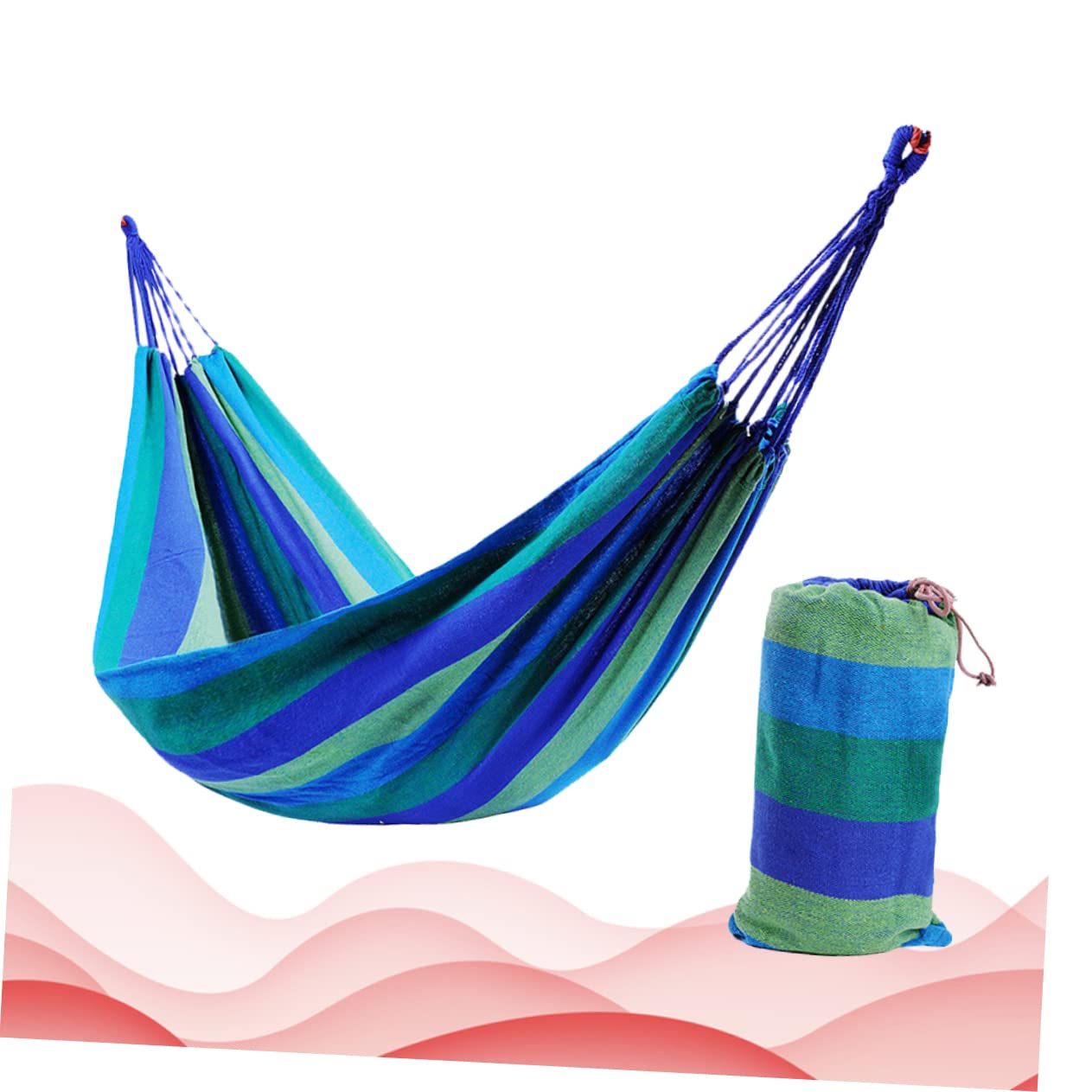 Hamaca Colgante de Lona Azul para Exteriores, 1 Pieza