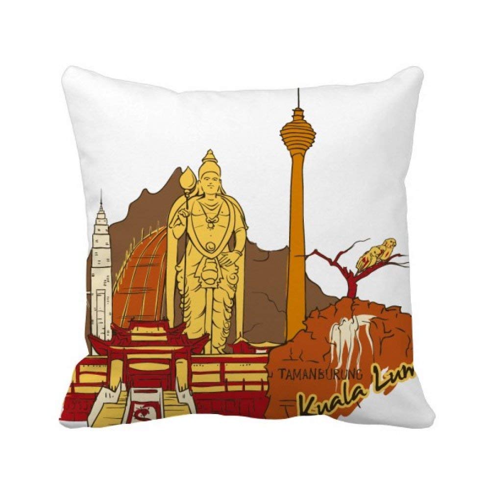 Coussin Kuala Lumpur aquarelle pour decorer un canape terne 40x40