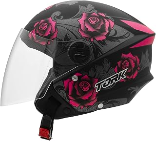 Capacete Aberto Feminino Pro Tork New Liberty Three Flowers Rosa brilhante 58