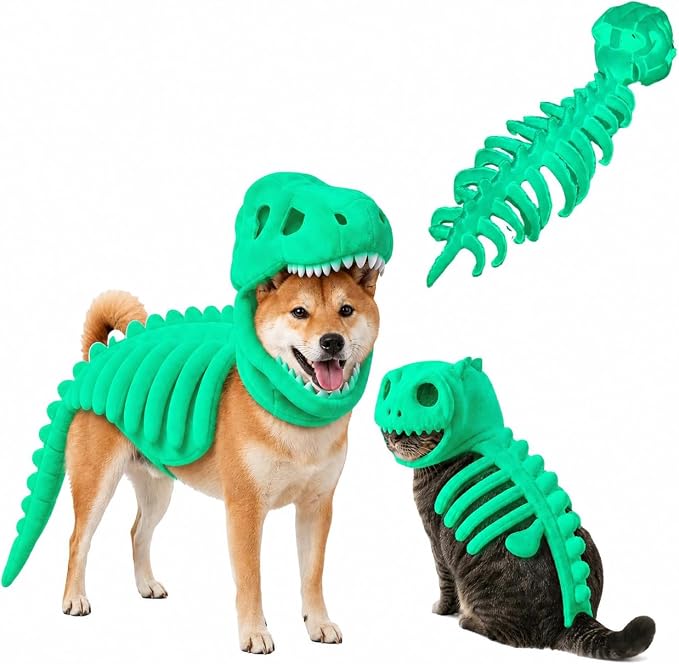 Glow-in-the-Dark Dino Skeleton Dog Costume